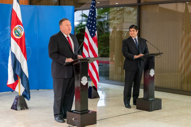 President of Costa Rica Carlos Alvarado and U.S. Secretary of State Mike Pompeo